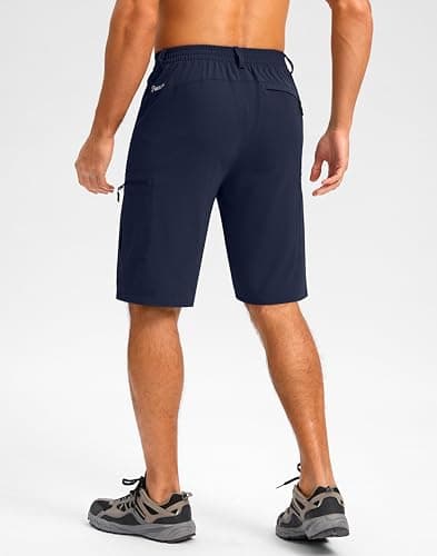 Pudolla Men's Hiking Shorts 11" Lightweight Cargo Work Shorts for Men Summer Travel Golf Casual Outdoor with 5 Pockets(Navy XX-Large) - Thumbnail 3