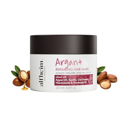 ALFHEIM Argan+ Repairing Hair Mask for Dry, Damaged & Frizzy Hair with Argan Oil, Keratin – Deep Conditioning, Shine & Frizz Control – Intensive Hydration, Color Safe, Sulfate Free – 8.45 oz - Image 1