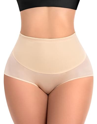 Ganado Tummy Control Shapewear for Women High Waisted Shaping Underwear Seamless Stomach Body Shaper Girdle Panties (#2 Beige (Mid Waisted), Large) - Image 1