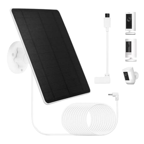 1 Pack 6W Solar Panel for Ring Camera – Battery Maintenance Solar Charger, Compatible with Ring Spotlight Cam/Plus/Pro & Stick Up Cam Battery/Pro, USB-C & DC for Security Cameras - Image 1