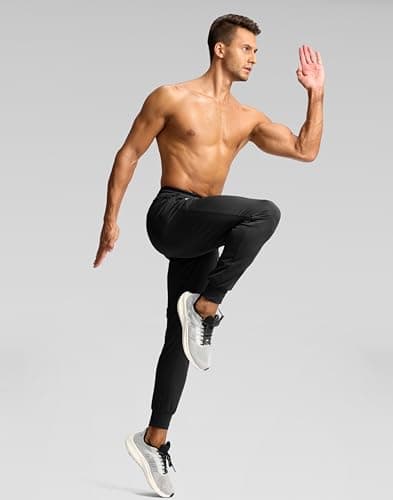 Pudolla Sweatpants for Men Joggers for Men Athletic Pants for Men Stretch Mens Workout Pants Gym Runing Pants(Black S) - Thumbnail 6