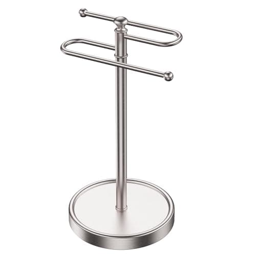 Hand Towel Holder, 304 Stainless Steel Heavy Duty S Shape Hand Towel Stand Free Standing Towel Bar for Bathroom Kitchen Countertop - Image 1