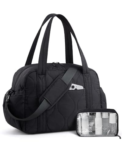 LOVEVOOK Duffle Bag for Travel, Puffer Weekender Gym Bags for Women with Toiletry Bag, Lightweight Carry on Overnight Bag Hospital Bag, Personal Item Bag for Airplanes - Image 1
