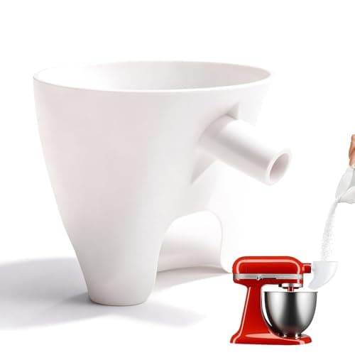 Flour Funnel for KitchenAid Tilt-Head Mixer – Anti-Splash Hands-Free Attachment, Fits 4.5–5 Qt Models, Dishwasher-Safe Baking Tool for Dry & Wet Ingredients - Image 1