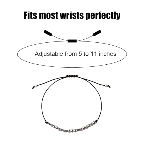 PNNY AMDA Morse Code Bracelets: Funny Friend Gifts for Women - Gifts for Best Friend Birthday Moving Away Uplifting Sentimental Get Well - Thumbnail 2