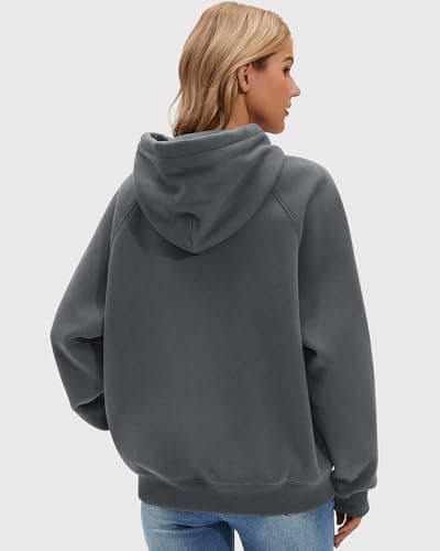 Stelle Women Hoodies Oversized Fleece Long Sleeve Comfy Casual Pullover Sweatshirts 2026 Winter Fall Outfits Charcoal Small - Thumbnail 4