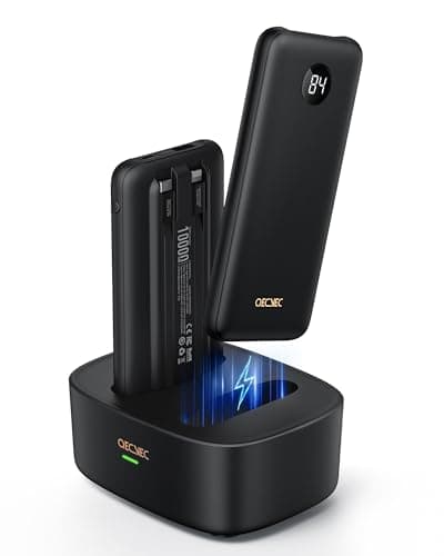 Qecvec 10000mAh Portable Charger 2 Pack, Cell Phone Portable Power Banks, 22.5W Fast Charging Battery Pack, Slim Travel Power Bank for iPhone, Galaxy S24/S23, Android Devices – Black - Image 1