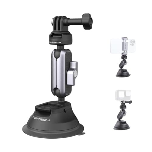 PGYTECH CapLock Suction Cup Mount Compatible for DJI OSMO Action 4/3/2, Gopro 11/10/9/8, OSMO Pocket 2, Insta360 ONE RS, R, ONE X3, X2 with 1/4"-20 Standard Thread Adapter - Image 1