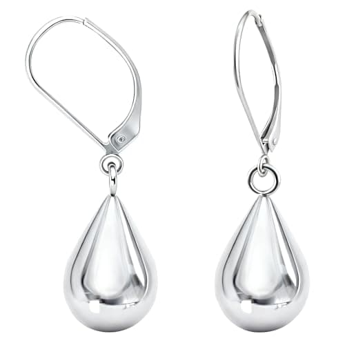 YBNGSMK Silver Dangle Earrings for Women - Teardrop Leverback Earrings for Women Jewelry 1 Pair - Image 1