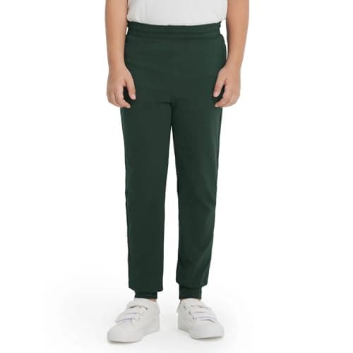 M MAELREG Boys Sweatpants with Pockets Youth Dry Fit Casual Soft Kid Tapered Leg Sweatpants Sports Pants for Boys Forest Green - Image 1