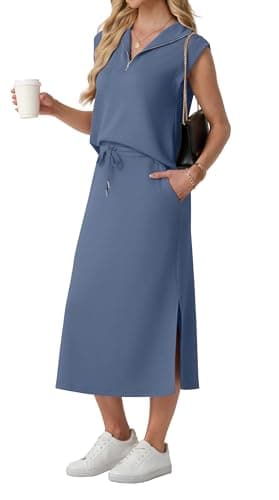 Lepunuo Womens 2025 Summer Skirt Sets 2 Piece Outfits Casual Short Sleeve Travel Sets Clothes - Image 1