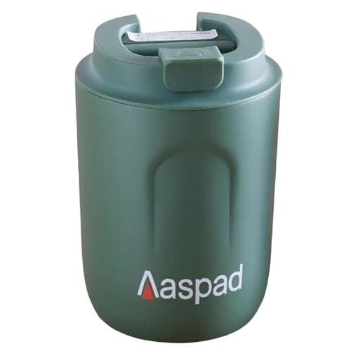 Aaspad Coffee Tumbler 8 Oz-12 Oz Standard Medium Espresso travel mug Stainless Steel Double Wall Vacuum Insulated metal cups with Leak proof lid Thermal or iced Cappuccino Latte Americano Office gift