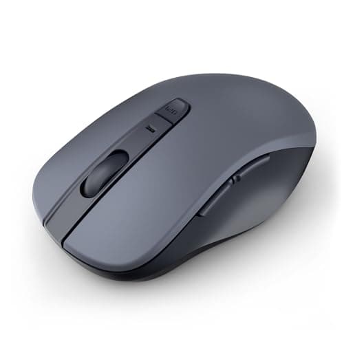 WL300 Bluetooth Mouse Silent Wireless Mice, Quiet Click, Cordless Computer Mouse with 6 Buttons, Sculpted Grip, Adjustable DPI for Laptop, PC, Mac, 18-Month Battery Life for Work or Travel ( Grey) - Image 1