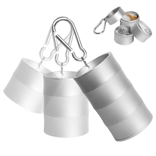 KONIDUN 3-Tier Traveling Jewelry Holder Keychain, Backpack Jewelry Ring Keeper Keychain for Earrings, Necklaces, Wedding Ring Holder Keychain for Gym Sports Bag, Silver