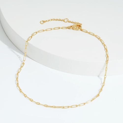 LOYATA Anklet Bracelet 14K Gold Plated Dainty Anklet Chain Waterproof Gold Chain Anklet for Women Cuban Beach Anklet Jewelry Gifts for Women 1 - Thumbnail 4