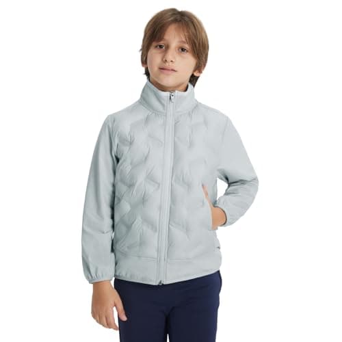 M MAELREG Boys Winter Jacket Lightweight Performance Windproof Collar Full Zip Casual Youth Puffer Jacket with Pockets - Image 1