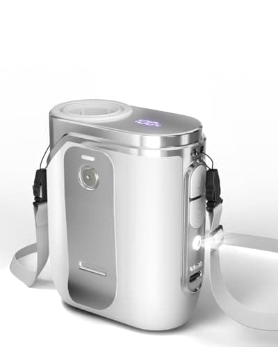 SWEETFULL Portable Fan Rechargeable - 5-oz Mini Hands-Free Personal Fans for Neck Waist, 100 Speed Turbo Airflow, Wearable Clip on Shirt Belt Fan for Body with LED Light, Travel Work Outdoor (White) - Image 1