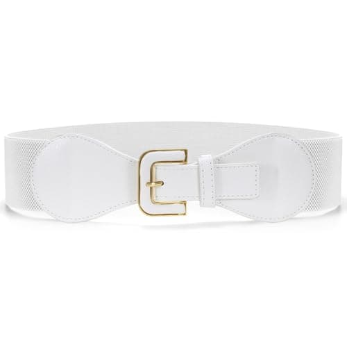 SUOSDEY Wide Waist Belt for Women Dresses Elastic Chunky Belt with Gold Buckle Fashion Thick Stretchy Ladies Belt - Image 1