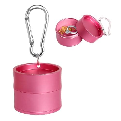 KONIDUN Mini Travel Ring Holder Keychain, Portable Jewelry Holder Keychain with Protective Sponge, Small Necklace Earrings Case for Gym Sports Bag Purse - Image 1