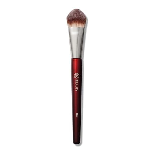 BK BEAUTY 114 DUAL-SIDED CONCEALER BRUSH – Precision Concealer & Powder Makeup Brush for Under-Eyes, Blemishes, and Touch-Ups, Soft Vegan Bristles