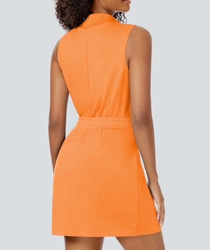 Casly Lamiit Women's Two Piece Skirt Set Tennis Outfits Short Skorts 2026 Spring Holiday Going Out Outfits Mock Neck Tank Top Business Casual Cruise Resort Wear Camellia L - Thumbnail 6