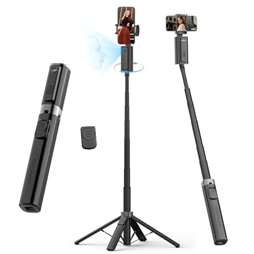 AOCHUAN Auto Face TrackingTripod, w/Gesture Control for iPhone,Extendable Pole, 360° Rotating Selfie Stick,Wireless Remote,Video Recording 4-Leg Stable & Portable Tripod - Image 1