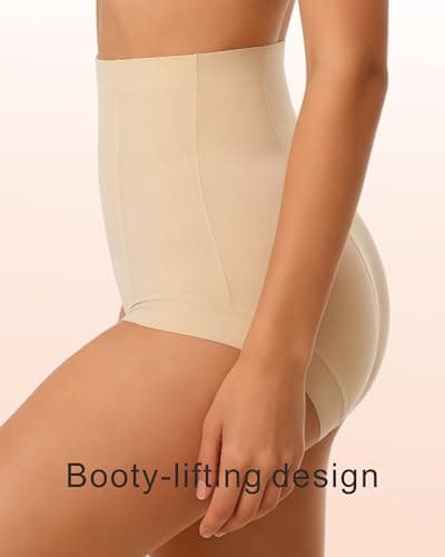 RanZZRan Women's High-Waisted Shaper Shorts Extra Firm Compression Tummy Control Butt Lifting Postpartum Body Shaper for Under Dress (US, Alpha, Large, Regular, Regular, Black+White+Nude) - Thumbnail 3