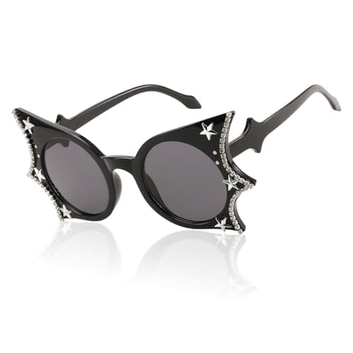 FEISEDY Women Men Funny Sunglasses, Butterfly Shaped Bat Shades for Halloween and Party B4142 - Image 1
