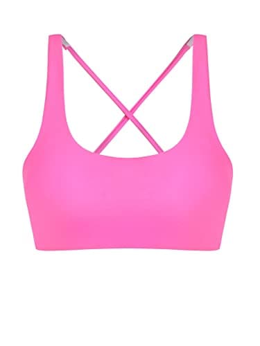 ZAFUL Women's Adjustable Lace-up Bikini Top Push Up Padded Swimsuit Tops Scoop Neck Hot Pink M - Image 1