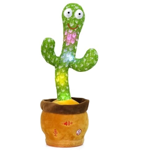 Emoin Christmas Dancing Cactus Toy, Talking Cactus Baby Toys for Baby Christmas Toy Gift Singing Repeats What You Say Baby Interactive Plush - Image 1