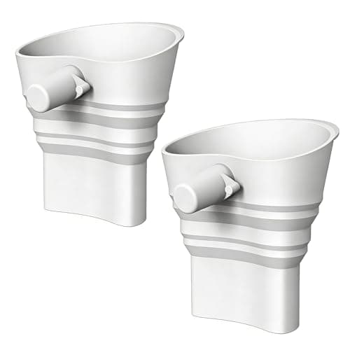 2 Pcs Mess-Free Flour Funnel for Kitchen Aid Mixer, Food-Grade Silicone Funnel, Stand Mixer Attachment for 4.5–5 Qt Tilt-Head Models, Dishwasher Safety (White 2pcs) - Image 1