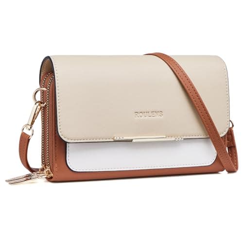 Roulens Small Crossbody Bag for Women,Cell Phone Purse Women's Shoulder Handbags Wallet Purse with Credit Card Slots - Image 1