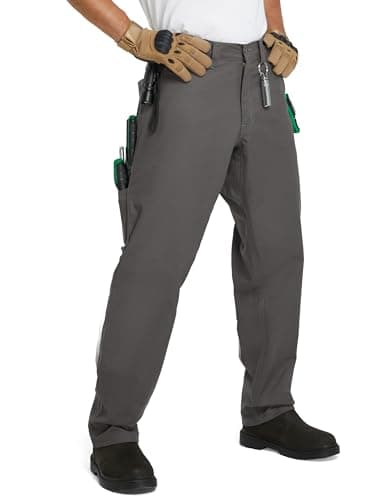 SKPRO Men's Utility Cargo Pants,Stretch Flex Pants, Dark Grey, 40W x 34L