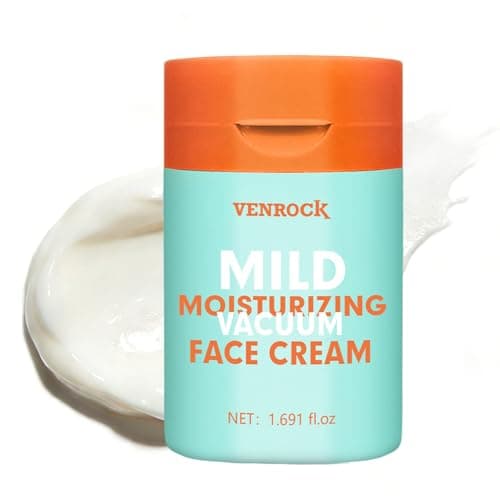 Venrock Mild Moisturizing Vacuum Face Cream, Daily Facial Moisturizer, Hydrating & Nourishing Skincare with Macadamia Oil+Probiotics+Hyaluronic Acid, Repair Barrier, 24 H Moisture Lock, 1.691 fl oz - Image 1