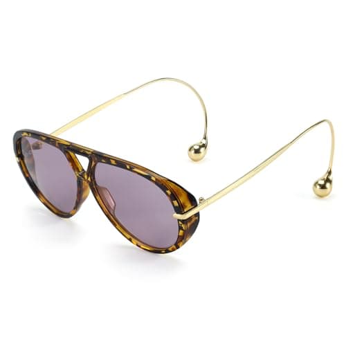 SODQW Oversized Aviator Sunglasses for Women With Earring Trendy Large Big 2025 Designer Shades Adjustable Temples