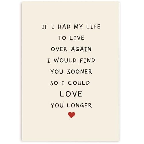 Love You Longer Poem Birthday Card, Romantic Valentine’s Day Card for Him Her, Funny Anniversary Card for Husband Wife, If I Had My Life to Live Over Again - Thumbnail 2