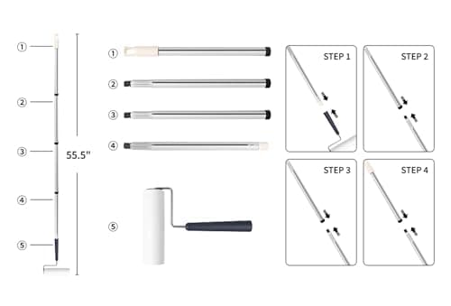 JoviQ Lint Roller for Pet Hair Extra Sticky with 3 Extendable Handle Large Surface 6.3'' Lint Remover Sticky Rollers with 300 Sheets for Floor Clothes Furniture Dog Cat Hair - Thumbnail 6