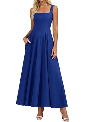 PRETTYGARDEN Cocktail Dresses for Women Formal 2026 Summer Sleeveless A Line Long Flowy Spring Wedding Guest Party Midi Dress (Royal Blue,XX-Large) - Image 1