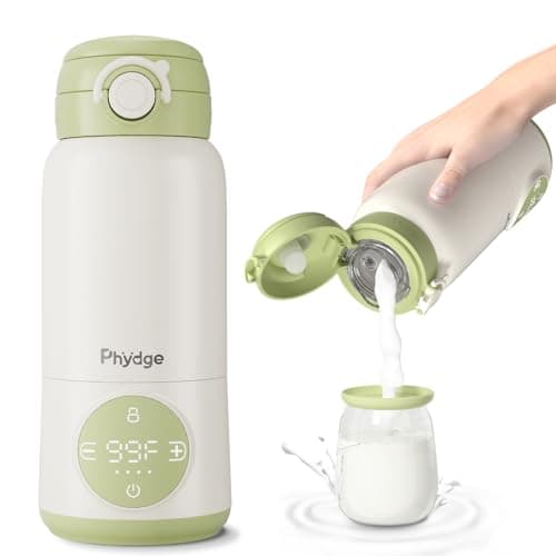 Portable Bottle Warmer for Travel, 15oz Capacity Portable Milk Warmer for Baby, Formula, Breast Milk & Water, On The Go Bottle Warmer with Long Battery Life, Even Heating, Precise Temperature Control