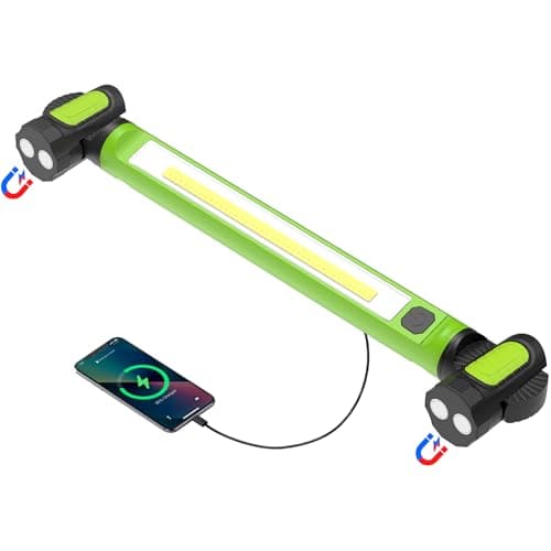 Mechanic Work Light, 3000LM Magnetic Work Lights, 5200mAh Rechargeable LED Work Light Bar, Portable Cordless Underhood Work Lights with Hooks for Inspection Workshop Emergency - Image 1