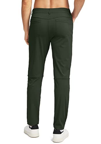 G Gradual Men's Stretch Golf Pants with 6 Pockets Slim Fit Dress Pants for Men Travel Casual Work (Olive Green, 3XL) - Thumbnail 4