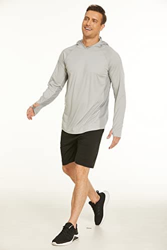 COOrun Mens Fishing Hoodies with Face Mask UPF 50 Long Sleeve Rash Guards Hooded SPF Sun Shirts for Men Camo Hiking Shirt - Thumbnail 3