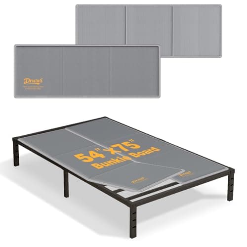 Drwwi Bunkie Board Full 10mm(54” x 75”), Folding Mattress Support Board for Metal Bed Frame, Anti-Sag, Non-Slip Base & Noise-Free,Grey - Image 1