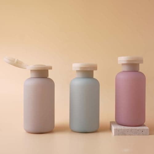 3.4oz Travel Shampoo Bottle with Flip Cap, Leak Proof Plastic Squeeze Bottles, Reusable Empty Travel Shampoo and Conditioner Bottles for Creams, Lotion, Foundation, Conditioner (Garden Series, 4Pcs) - Thumbnail 4