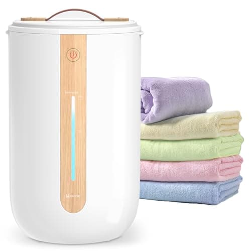 Keenray Towel Warmer for Bathroom, Towel Warmer Bucket with Heating Progress Bar, Fragrance Disc Holder, Leather Handle, Auto Shut-Off Towel Bucket Fits Up to Two 40" x 70" Towels, Blankets White - Image 1