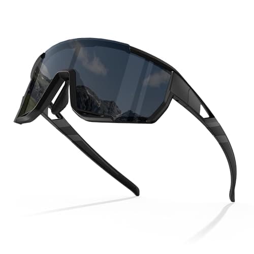 LANSWEE Polarized Sunglasses for Men, Sport Sunglasses Men, UV400 Protection for Running Fishing Driving Baseball Cycling，Black - Image 1