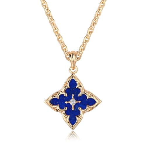 LOYATA Gold Clover Necklace for Women 14K Gold Plated Cubic Zirconia Four Leaf Clover Necklace Lucky Charm Dainty Simple Gold Pendant Necklace for Women Jewelry - Image 1