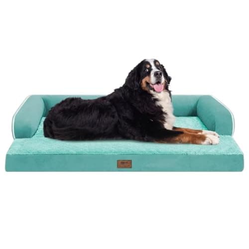 Large Dog Bed Orthopedic Washable, Orthopedic Dogs Bed with Removable Bolsters, Washable Beds for Large Dogs, Waterproof Pet Beds and Non-Slip Bottom, Extra Aqua Blue XXXLarge Dog Sofa - Image 1