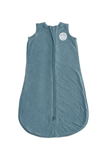 Dreamland Baby Lightweight Bamboo Viscose Sleep Sack (6-12 Months). 1.0 TOG Ultra Soft Blanket w/ 2-Way Zipper. 95% Viscose, 5% Spandex (Ocean). Mom-Owned US Business, Premium Materials - Image 1