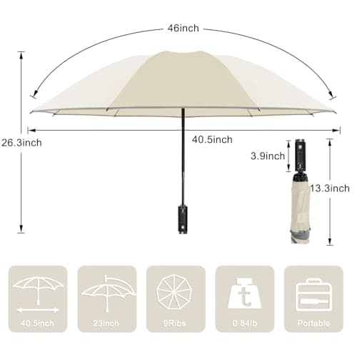 Lejorain Inside Out Umbrella Folding - Inverted LED Umbrellas Automatic Open and Close - Women Rain Umbrella Reverse Folding - Thumbnail 2